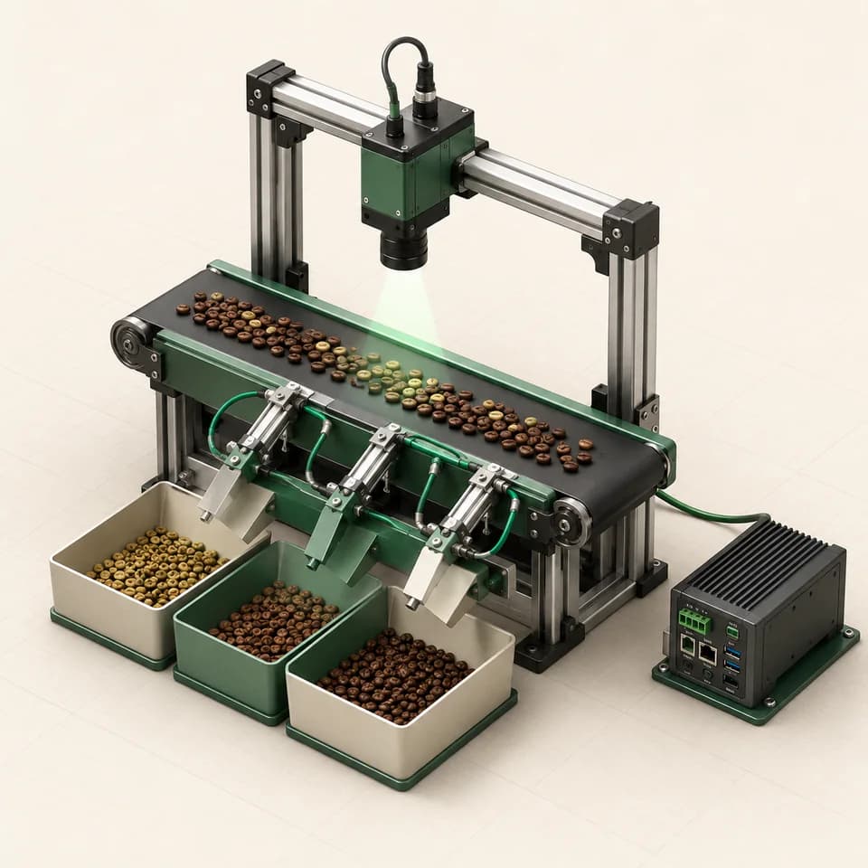 Seleccionadora de granos de café por visión artificial